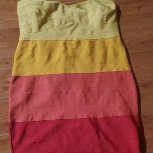 Multicolored bandage dress